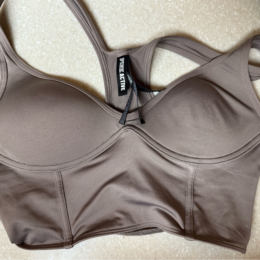 Victoria’s Secret Pink Activewear Women's Taupe Sports Bra